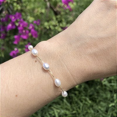Pulseira pérola arroz